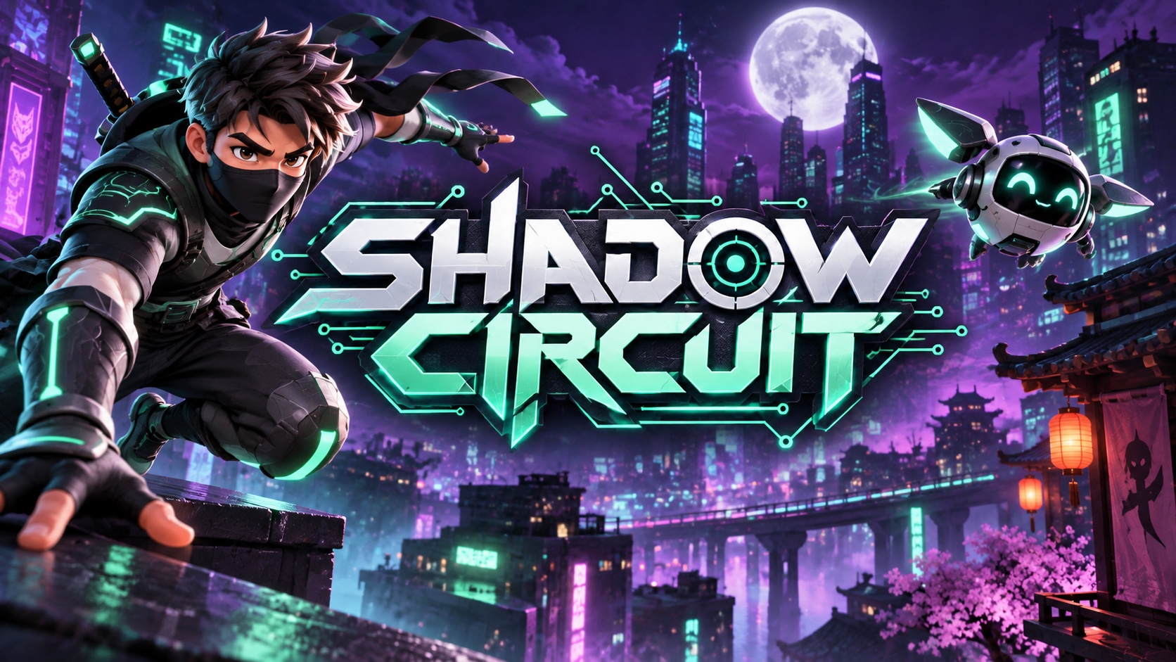 Couverture cartoon de Shadow Circuit avec le logo au centre